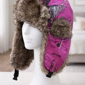 3M Thinsulate Pink and Brown Fur Kids Hat real tree camo